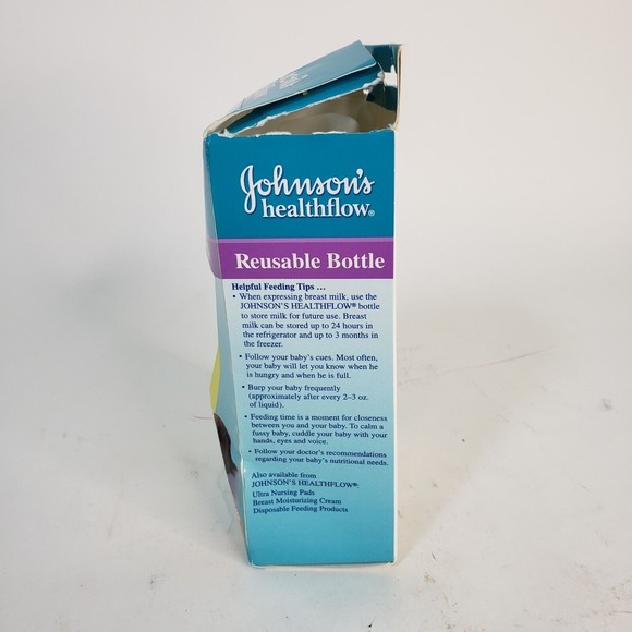 New NOS 2000 Johnson's Healthflow Angled Baby Bottle Stage 1 Slower Flow - Picture 3 of 9
